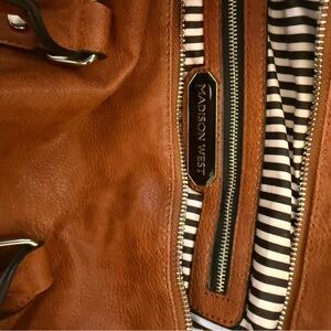 Madison West Tan Leather Shoulder Bag